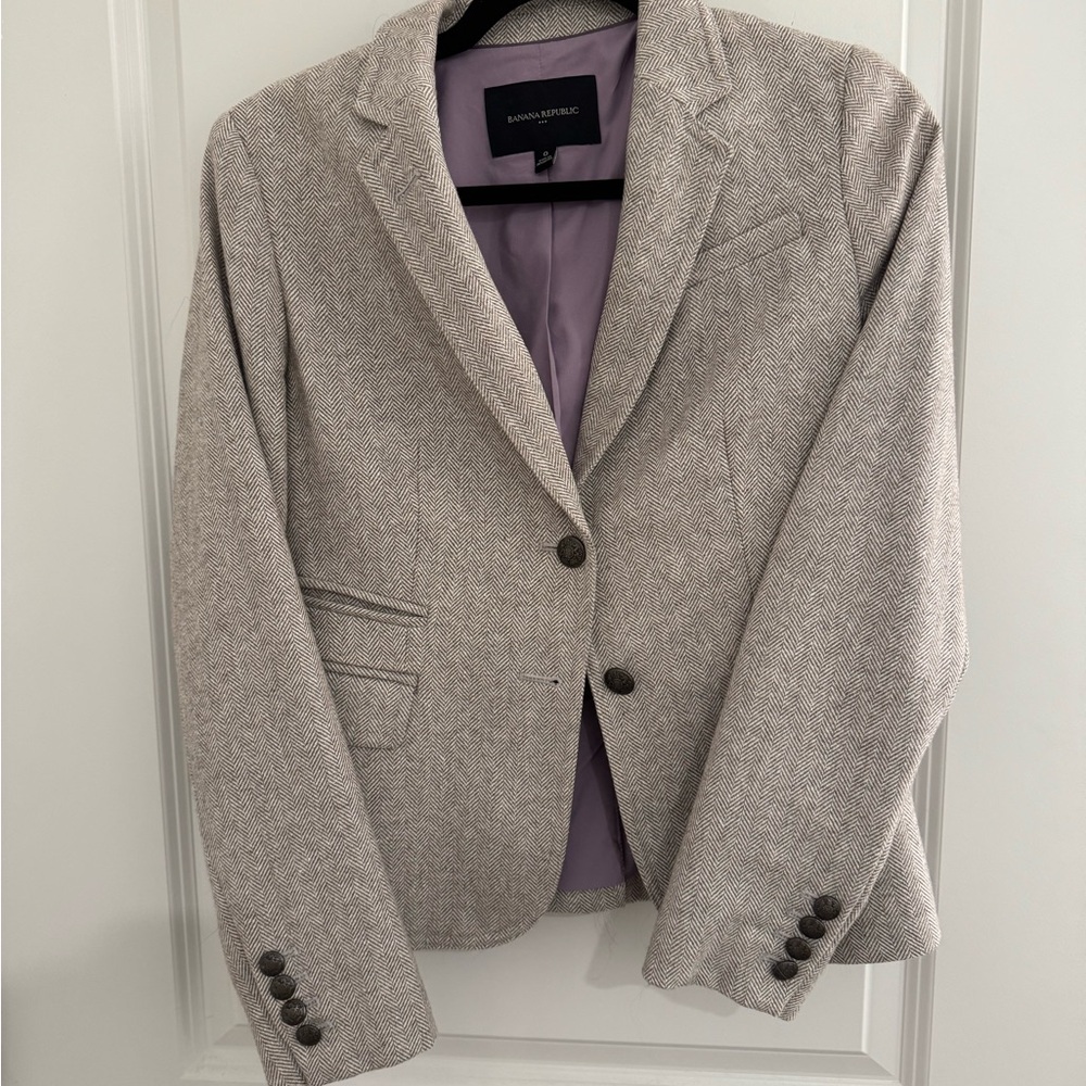 Banana Republic Women's Light Gray Blazer